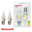 FOCO DIMEABLE FILAMENTO LED E14-5W, EMITE 600LM, TONALIDAD 2700K, 100-130V/50-60HZ, MARCA HONEYWELL.