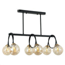 LÁMPARA DE TECHO COLGANTE MODERNA DECORATIVA 6XG9-10W (NO INCLUIDO) 110-240V VIDRIO AMBER.