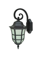 Lámpara De Pared  Exterior Tipo Farol 1Xe27 100W (No Incluido) Acabado Black/Metal Vidrio Frosted.