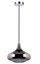 LAMPARA COLGANTE MARCA HOME DELIGHT CON VIDRIO ACABADO CROMO FUME SMOKE, 1XE27 40