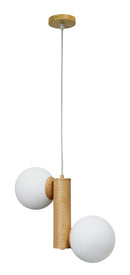 LÁMPARA DE TECHO COLGANTE 2XE27-40W (NO INCLUIDO) 110-240V/50-60HZ, ACABADO MADERA CLARO.