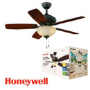 ABANICO DE TECHO CLANTON 42" DECORATIVO RUBBER BRONZE 2XE27-40W ( NO INCLUIDO) CADENA DE TIRO