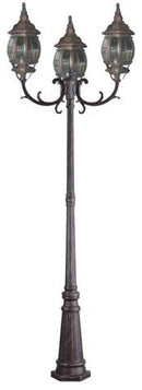 LÁMPARA DE PIE EXTERIOR TIPO FAROL 3XE27-100W (NO INCLUIDO) 110-240V, 50-60HZ, ACABADO EN BRONCE.