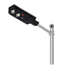 LÁMPARA DE POSTE LED CON PANEL SOLAR 60W. EMITE 2800LM,TONALIDAD 6000K ,120LED