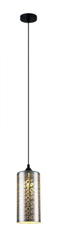 LÁMPARA DE TECHO COLGANTE 1XE27 60W MAX (NO INLUIDO) DIMENSIONES: D-120MM H-1000MM, ACABADO EN VIDRIO 3D PRINT, MARCA HOME DELIGHT.