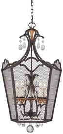 Metropolitan - N7105-258B - Five Light Foyer Pendant - Cortona - French Bronze W/ Gold Highlights
