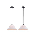 LÁMPARA DE TECHO COLGANTE DUO PACK 1XE27 40W(NO INCLUYE BOMBILLO)110-240V, ACABADO EN COLOR BLANCO.