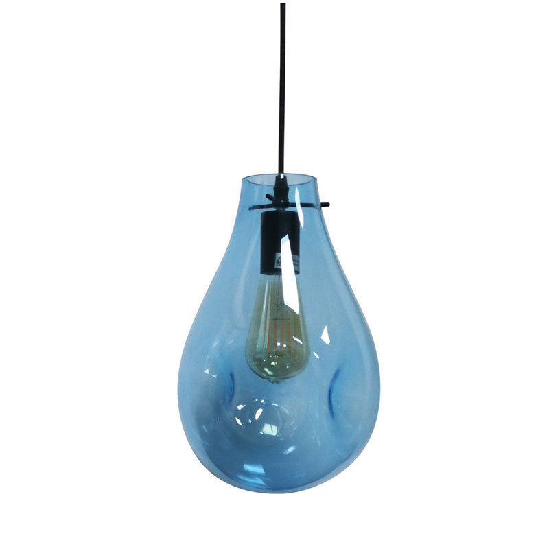 LÁMPARA DE TECHO COLGANTE MODERNA DECORATIVA 1XE27-40W(A19) NO INCLUIDO 110-240V , VIDRIO AZUL