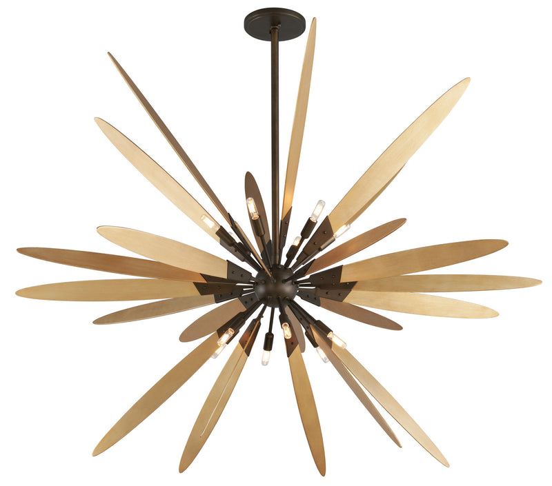 Troy Lighting - F5278 - 12 Light Pendant - Dragonfly - Bronze With Satin Leaf