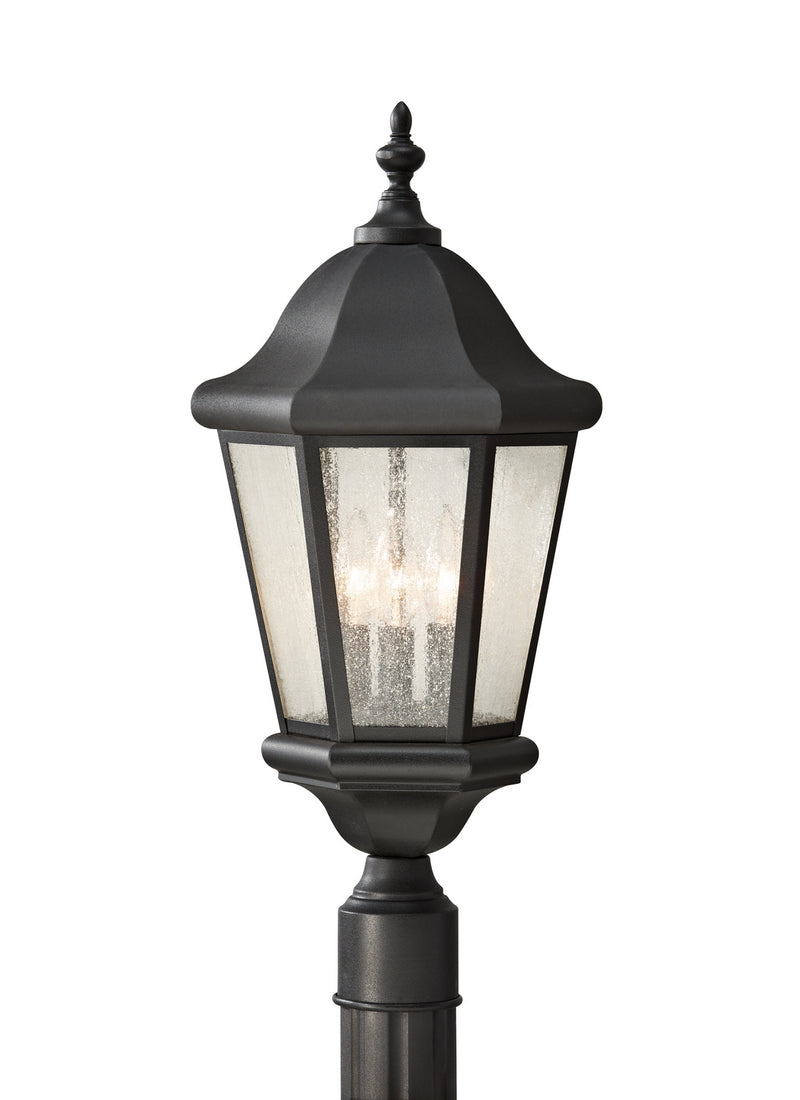 Generation Lighting. - OL5907BK - Three Light Outdoor Post Lantern - Martinsville - Black