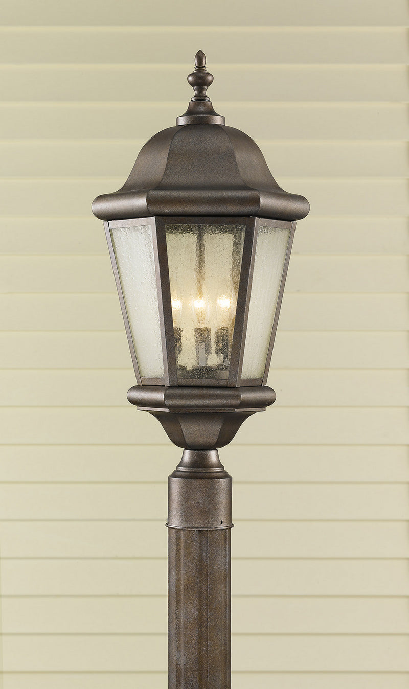 Generation Lighting. - OL5907CB - Three Light Outdoor Post Lantern - Martinsville - Corinthian Bronze