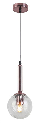 LÁMPARA DE TECHO COLGANTE 1XE27-40W (NO INCLUIDO) 110-240V, 50-60HZ, ACABADO PANTALLA DE VIDRIO CLARO.