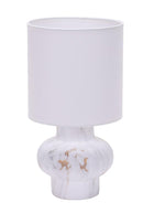 LÁMPARA DE MESA / CERAMICA 1XE27-60W (VDE) NO INCLUIDO, 110-240V, PANTALLA BLANCA ACABADO BLANCO.