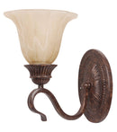 LÁMPARA DE PARED DECORATIVA 1XE27-60W MAX (NO INCLUIDO) ACABADO BRONCE Y VIDRIO AMBAR.