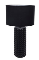 LÁMPARA  DE MESA CERAMICA 1XE27-60W (VDE) NO INCLUIDO, 110-240V, PANTALLA NEGRA ACABADO NEGRO