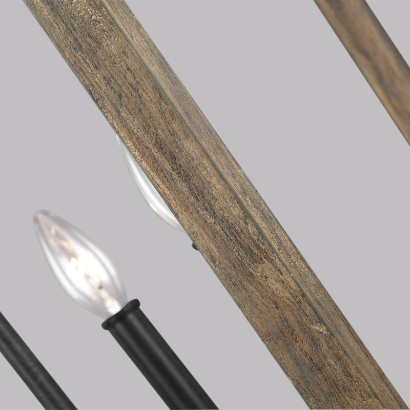 Visual Comfort Studio - F3191/4WOW/AF - Four Light Chandelier - Gannet - Weathered Oak Wood / Antique Forged Iron