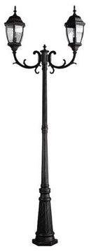 LÁMPARA DE PIE PARA EXTERIOR TIPO FAROL  E27-100W (NO INCLUIDO) ACABADO METAL NEGRO