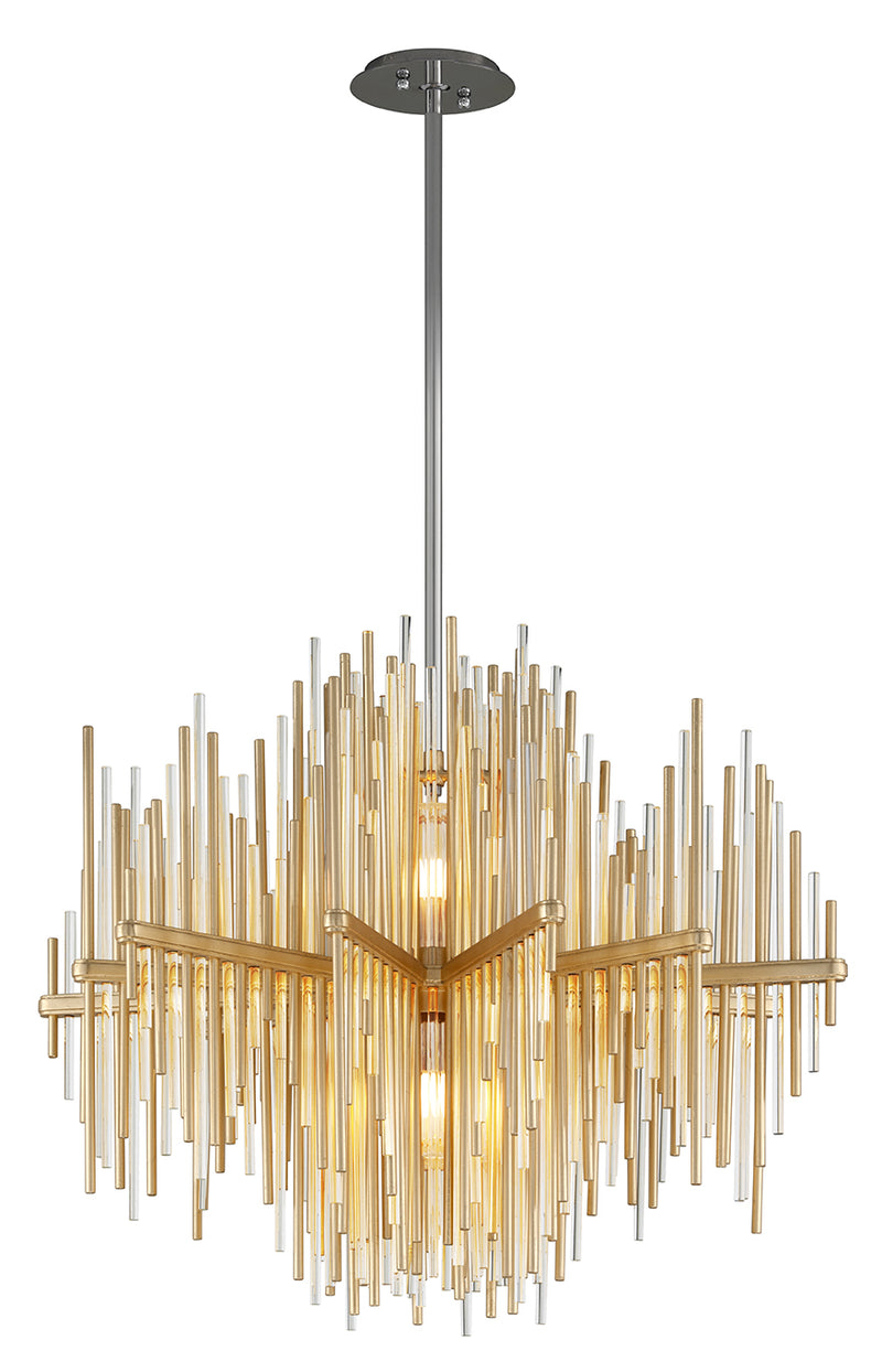 Corbett Lighting - 238-42-GL/SS - LED Pendant - Theory - Gold Leaf W Polished Stainless