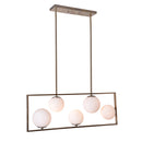 LÁMPARA DE TECHO MODERNA DECORATIVA 5XE12-40W (NO INCLUIDO) 110-240V, ACABADO ANTI BRONCE + BLANCO.