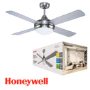 ABANICO DE TECHO FULTON 52" DECORATIVO SATIN NICKEL CON LUZ LED 15W CONTROL REMOTO