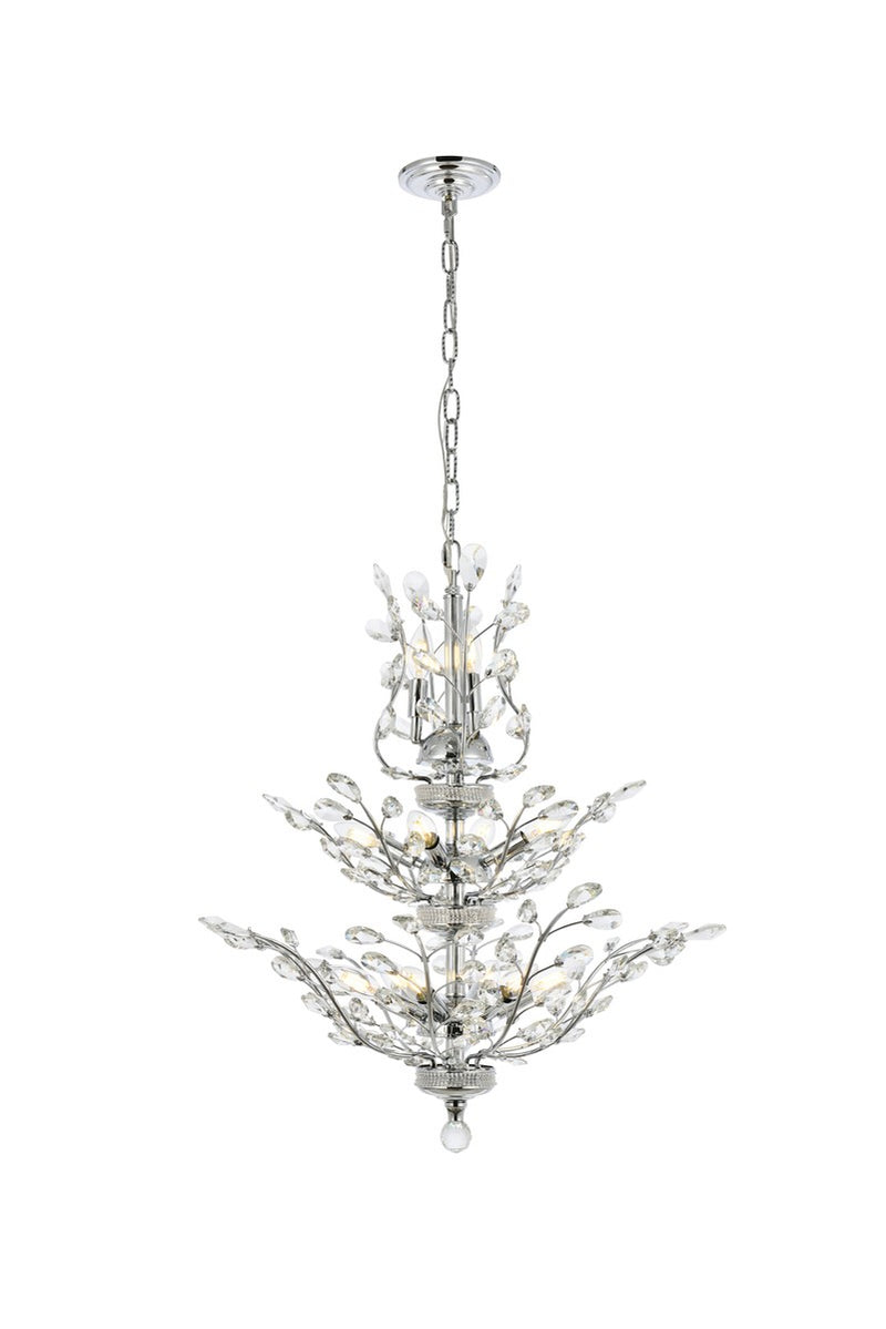 Elegant Lighting - V2011D27C/RC - 13 Light Chandelier - Orchid - Chrome