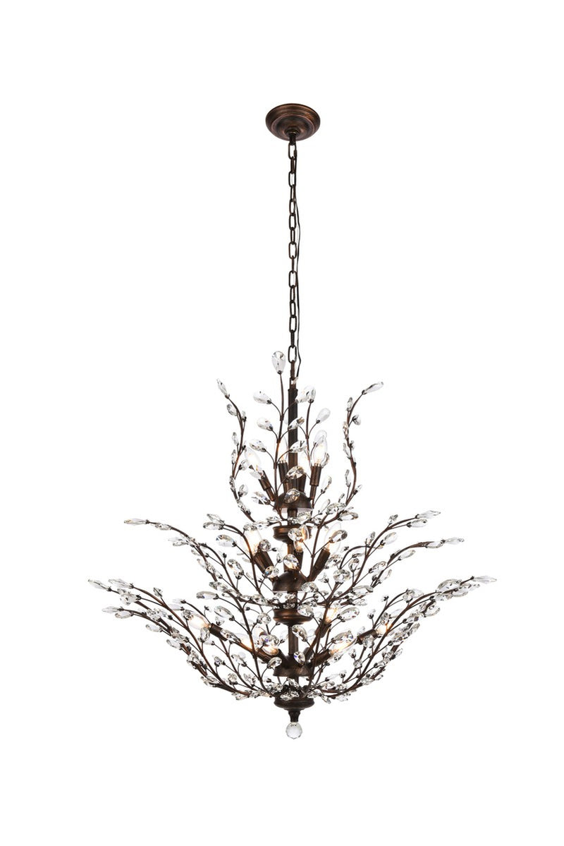 Elegant Lighting - V2011G41DB/RC - 18 Light Chandelier - Orchid - Dark Bronze