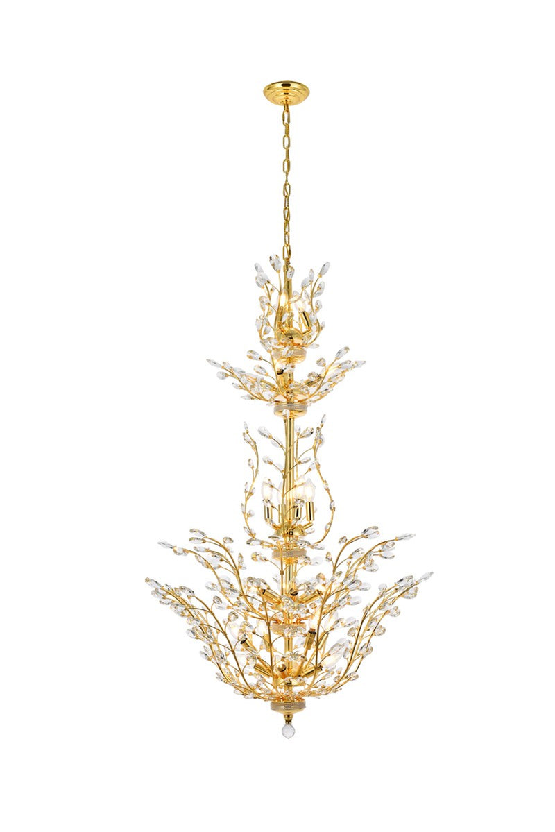 Elegant Lighting - V2011G54G/RC - 25 Light Chandelier - Orchid - Gold