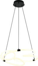 LÁMPARA DE TECHO COLGANTE  LED MODERNA DECORATIVA 42W, 4000K, 100-240V, 50-60HZ, ACABADO CANOPY NEGRO CABLE NEGRO + MATERIAL IRON + ACRILICO.