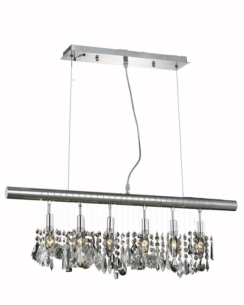 Elegant Lighting - V3100D30C/RC - Six Light Chandelier - Chorus Line - Chrome