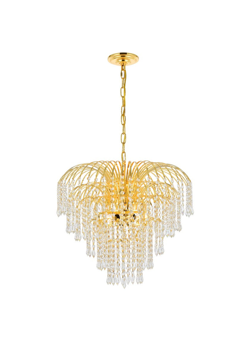 Elegant Lighting - V6801D25G/RC - Six Light Chandelier - Falls - Gold