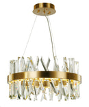 LÁMPARA DE TECHO DE CRISTAL MODERNA DECORATIVA LED 60W, 3000K, 100-240V/50-60HZ, CRI>80, ACABADO ANTIBRASS +  PANTALLA CRISTAL.