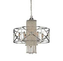 Lampara Decorativa Colgante Marca Metropolitan Con Acabado Cromo.