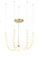 LÁMPARA DE TECHO LED MODERNA DECORATIVA 130W, 3000K, 100-240V/50-60HZ, CRI>80, ACABADO DORADO.