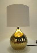 LÁMPARA DE MESA 1XE27-60W (NO INCLUIDO) 110-240V ACABADO BLANCO + DORADO.