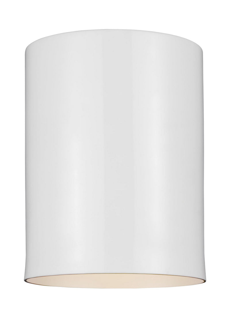 Visual Comfort Studio - 7813801-15 - One Light Outdoor Flush Mount - Outdoor Cylinders - White