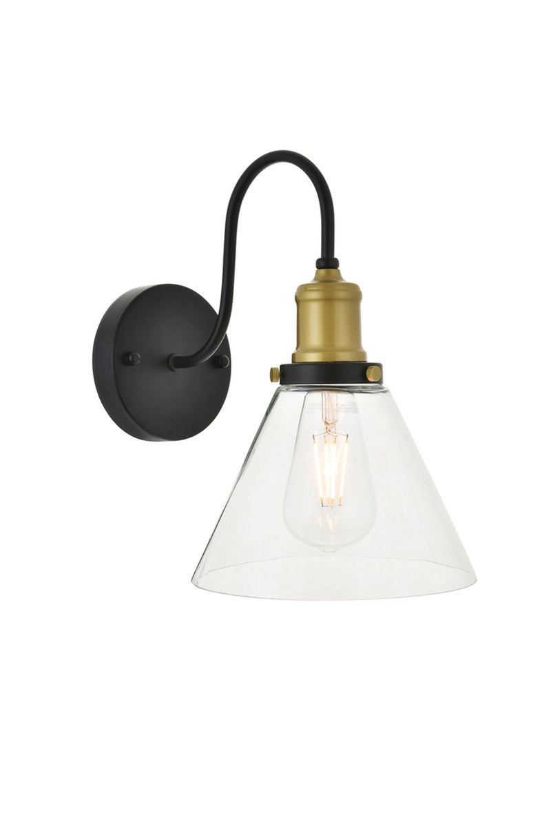 Elegant Lighting - LD4017W7BRB - One Light Wall Sconce - Histoire - Brass and Black