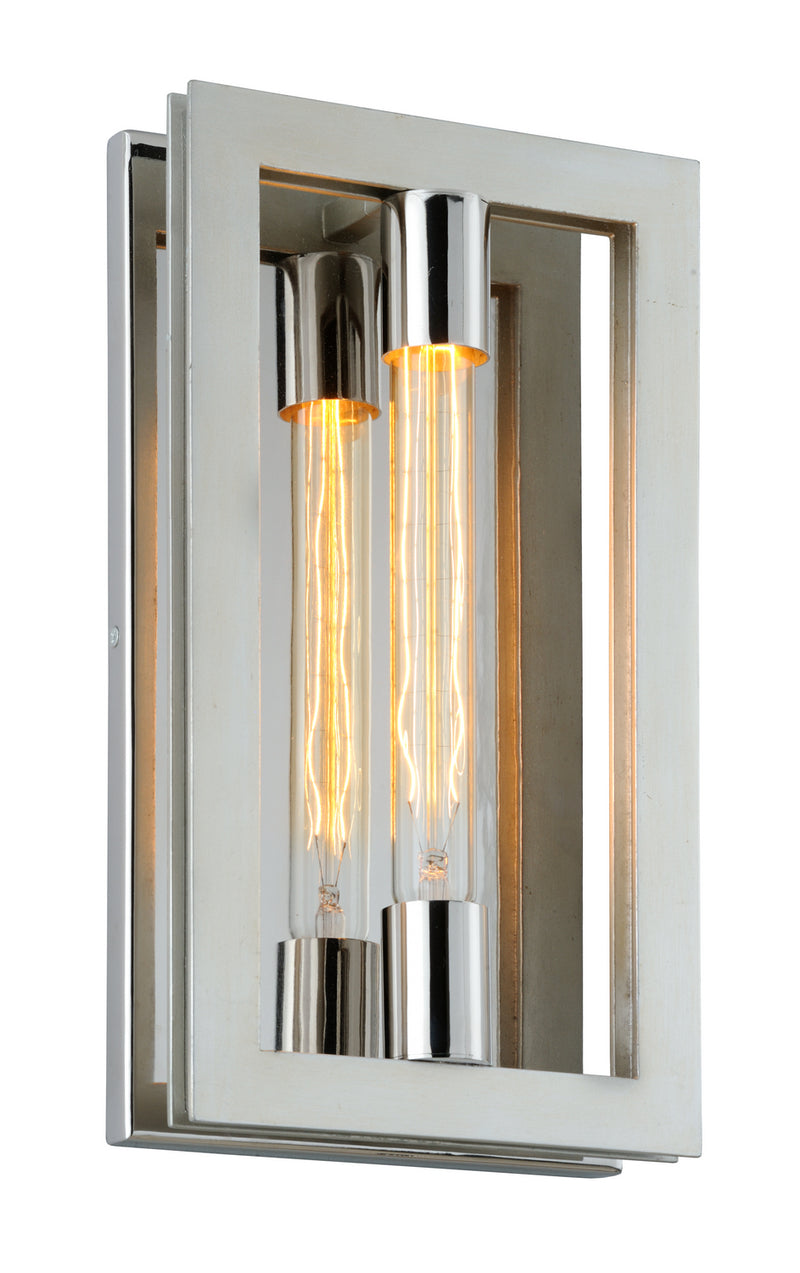 Troy Lighting - B7101 - One Light Wall Sconce - Enigma - Silver Leaf W Stainless Acc