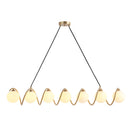 LÁMPARA DE TECHO COLGANTE MODERNA DECORATIVA 7XG9-10W (NO INCLUIDO) 110-240V,50-60HZ VIDRIO OPAL + DORADO.