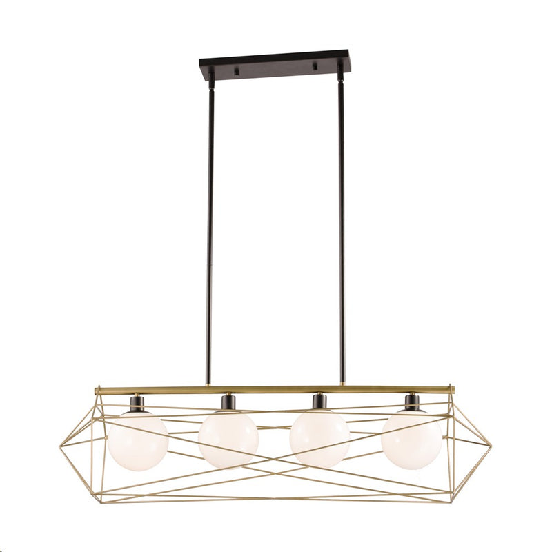 LÁMPARA COLGANTE MODERNA DECORATIVA 4XG9-40W (NO INCLUIDOS) 110-240V, ACABADO DORADO + NEGRO.