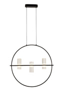 Lámpara Colgante Decorativa Con Luz  Led De 12W Acabado Black/ Metal Acrílico.
