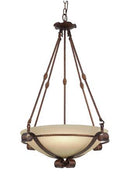 LÁMPARA DE TECHO COLGANTE ESTILO CLÁSICO 3XE27-60W, ACABADO BRONZE + VIDRIO MURANO FROSTED.