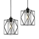 LÁMPARA DE TECHO DUO PACK COLGANTES MODERNA DECORATIVAS 1XE27-60W 110/240V, ACABADO VIDRIO CLARO.