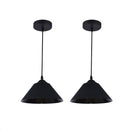 LÁMPARA DE TECHO COLGANTE DUO PACK 1XE27 40W(NO INCLUYE BOMBILLO) 110-240V, ACABADO  NEGRO.