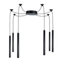 LÁMPARA DE TECHO COLGANTE MODERNA DECORATIVA  LED 24W, 3000K, 100-240V, ACABADO NEGRO.