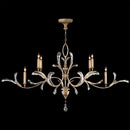 FINE ART LAMPS BEVELED ARCS GOLD LEAF SIX-LIGHT TWO-TIER BEVELED CRYSTAL CHANDELIER.