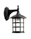 Lámpara De Pared Exterior Tipo Farol 1Xe27-100W Acabado Black/Metal Vidrio Frosted.me
