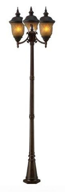 LÁMPARA DE PIE EXTERIOR FAROL 3XE27-60W (NO INCLUIDOS) ACABADO VIDRIO AMARILLO FROSTED.