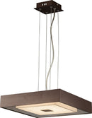 Lámpara colgante decorativa con luz led 20W acabado wood/ metal vidrio.