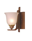 LÁMPARA DE PARED 1XE27-60W  ACABADO METALICO ANTIQUE BRASS + MURANO GLASS OPALINO MARCA HOMEDELIGHT