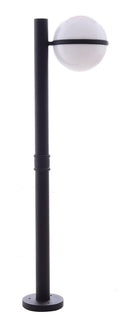 LÁMPARA DE POSTE EXTERIOR ALTURA MEDIANA CON PANTALLA ESFÉRICA EN ACABADO BLANCO